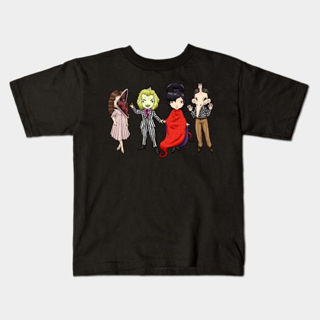 Beetlejuice Beetlejuice Beetlejuice Kids T-Shirt by SpacebatDesigns 